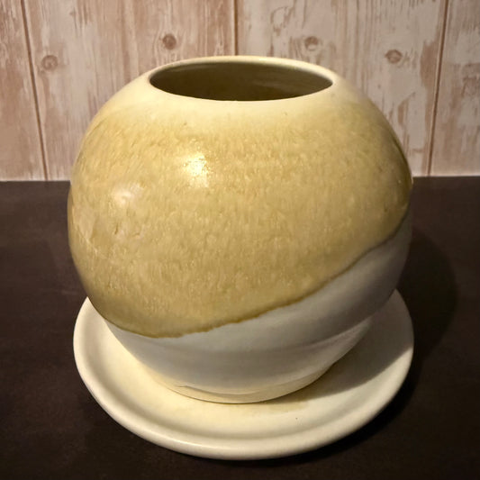 Honey Dip Globe Planter with Saucer