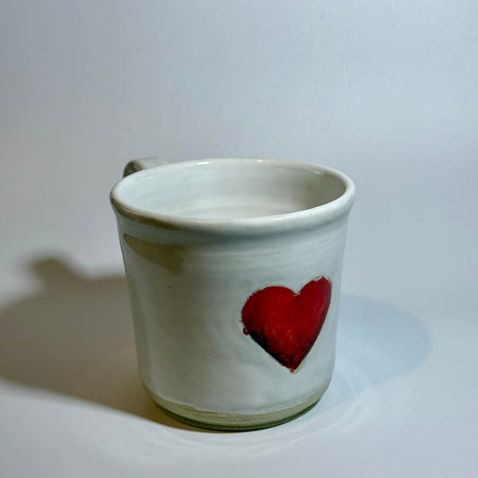 Red Heart Wide Mug