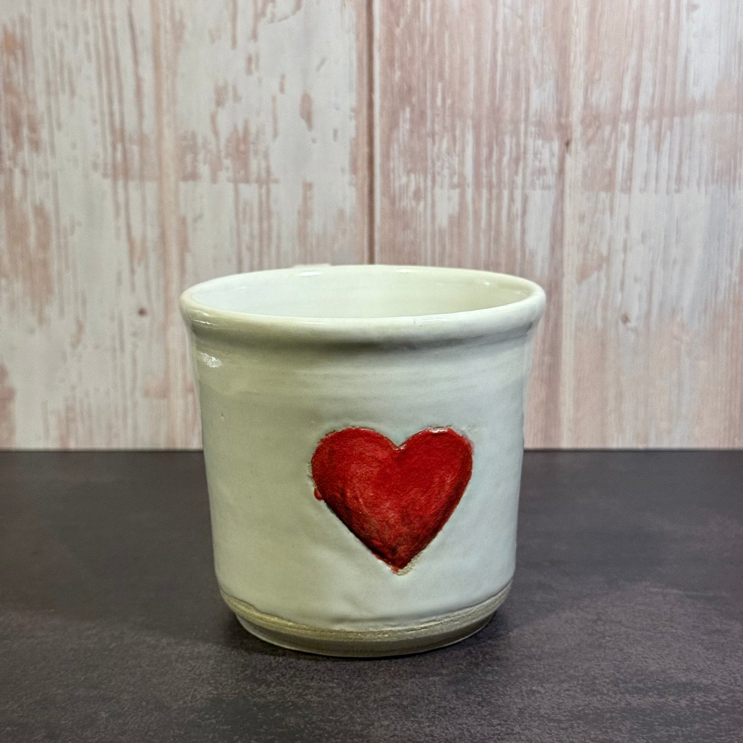 Red Heart Wide Mug