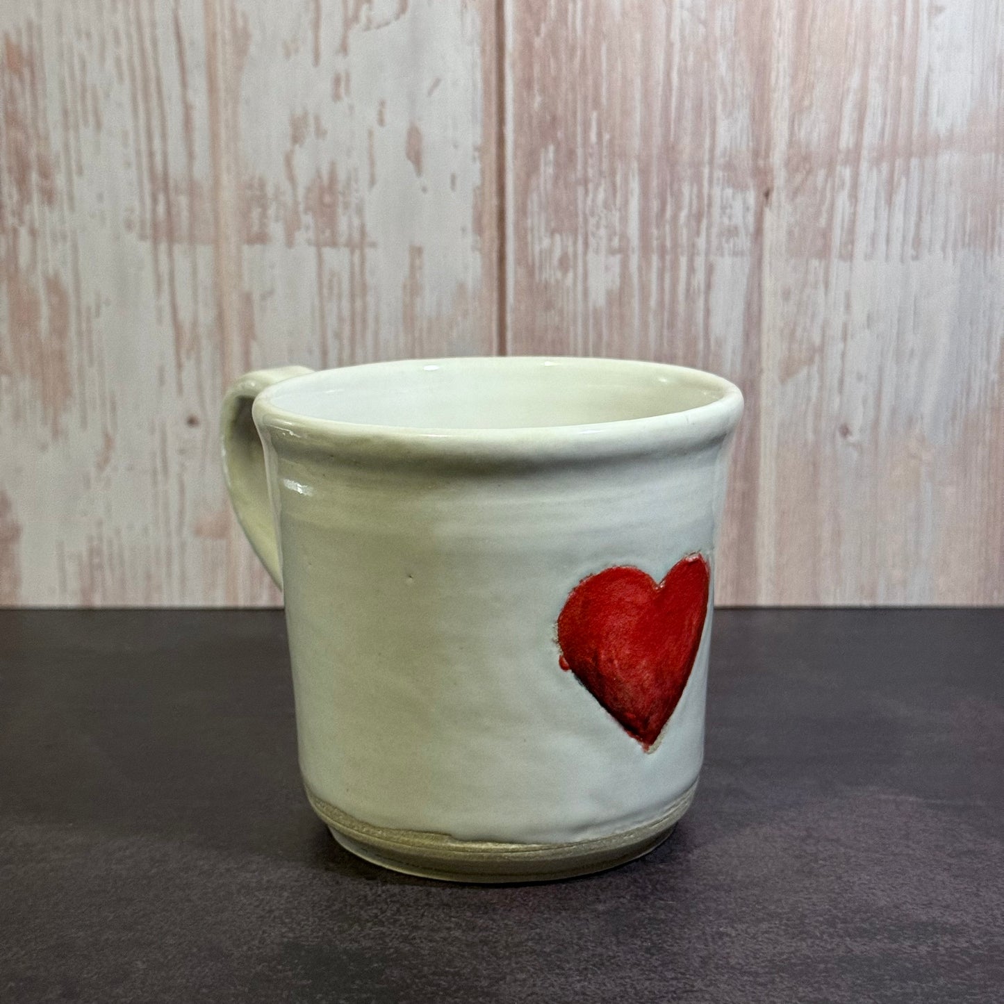 Red Heart Wide Mug