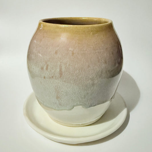 Gradient Blush Planter with Saucer