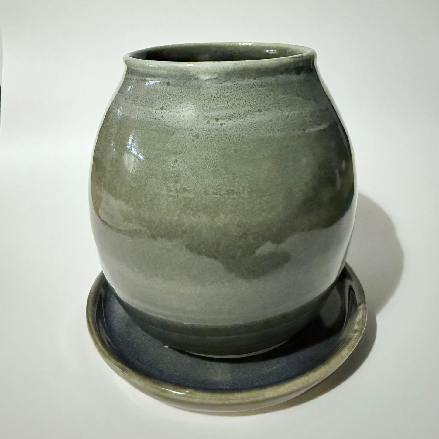 Sage & Slate Planter with Saucer