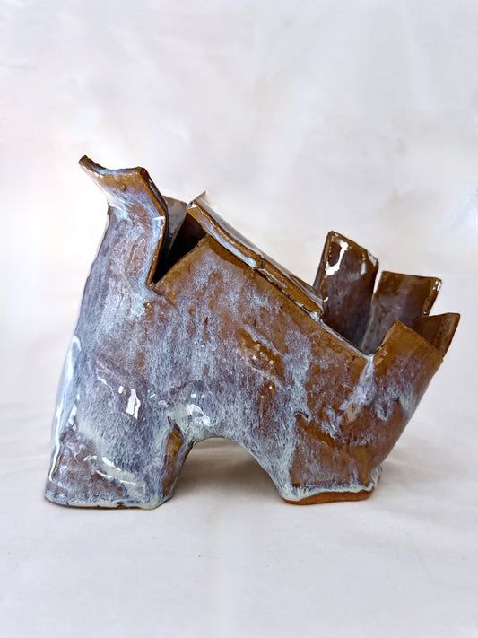 Rust & Ash Sculptural Vase