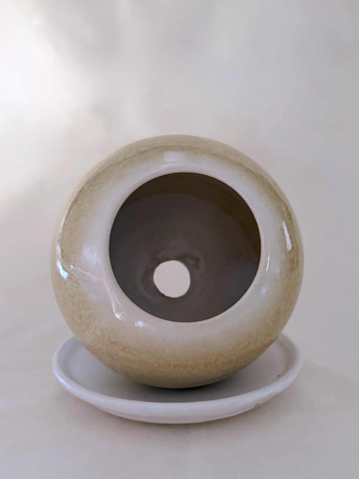 Honey Dip Globe Planter with Saucer
