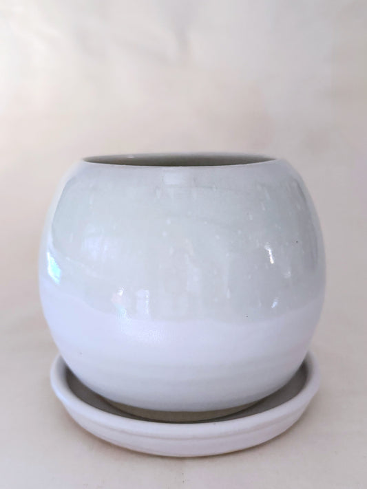 Sage & Slate Planter with Saucer