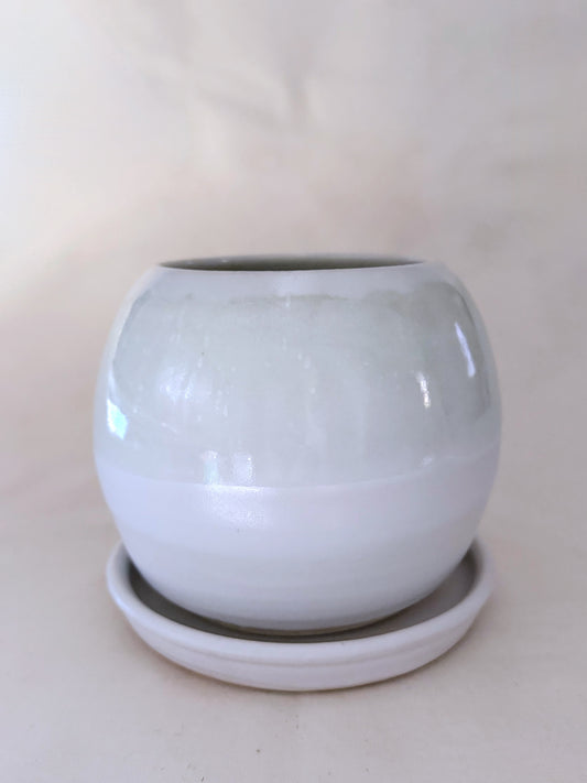 Sage & Slate Planter with Saucer
